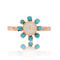 Bague 54 Bague or rose perle de culture et perles de turquoise 58 Facettes 19-635