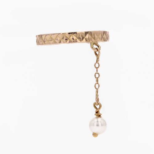 Bague 53 Bague or rose chainette perle de culture 58 Facettes 23-275