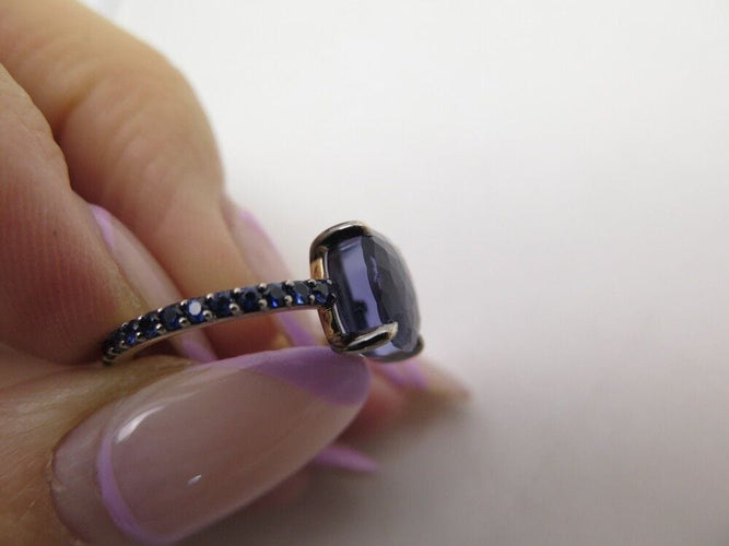 Bague 53 bague POMELLATO baby 53 diamants bleus et iolite or jaune 18k 58 Facettes 254342