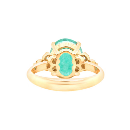 Bague 55 Bague Or Jaune, Emeraude et Diamants 58 Facettes 61600013