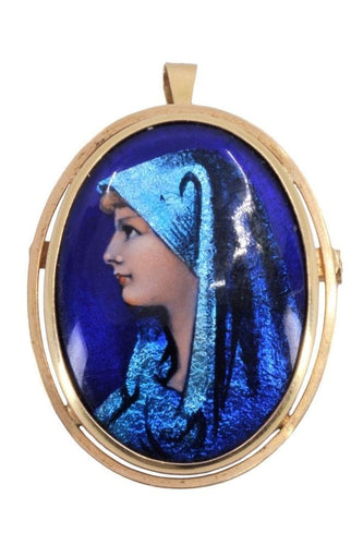 Pendentif PENDENTIF BROCHE ÉMAIL DE LIMOGES 58 Facettes 067501