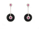 Boucles d'oreilles boucles d'oreilles en or blanc 18k onyx rubis 2.5ct diamants 0.9ct 58 Facettes 253463