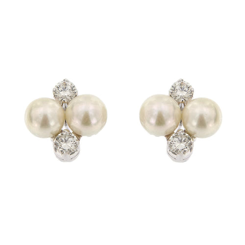 Boucles d'oreilles Boucles d'oreilles perles et diamants 58 Facettes 32450