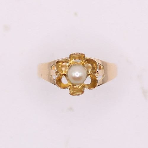 Bague Bague Marguerite, or jaune, perle 58 Facettes