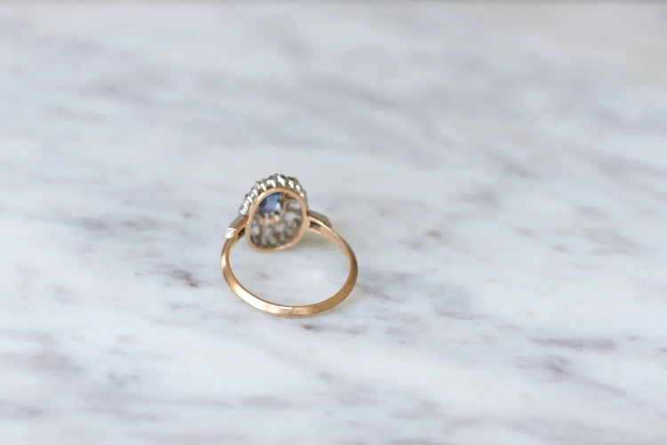 Bague 60 Bague Marguerite Saphir entourage Diamants 58 Facettes