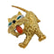 Broche Broche Mauboussin "Chat" en or jaune, corail, diamants et émeraudes. 58 Facettes 31757