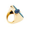 Bague 53 Bague Pomellato, "Le grand bleu", en or rose, chrysocolle et saphirs. 58 Facettes 30878