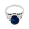 Bague 53 Bague saphir 5,17 carats en or blanc et diamants. 58 Facettes 30694