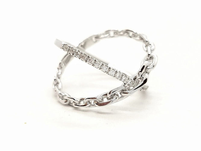 Bague 53 Bague Or blanc Diamant 58 Facettes 578806RV