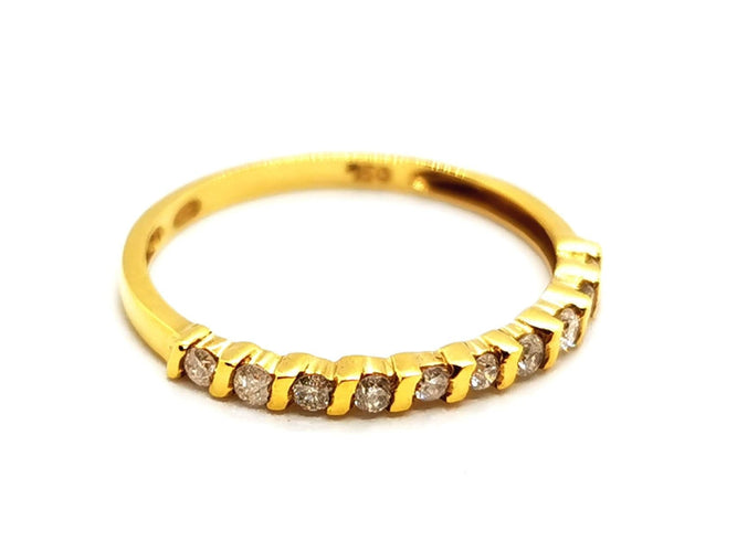 Bague 56 Bague demi alliance Or jaune Diamant 58 Facettes 1178332CD