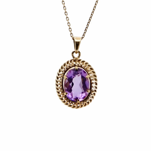 Pendentif Pendentif Or jaune Améthyste ovale 58 Facettes REF2367-89