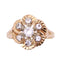 Bague Bague florale Pierres blanches, Or jaune 58 Facettes