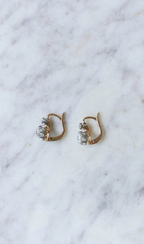 Boucles d'oreilles Boucles d'oreilles anciennes diamants 1,10 Ct 58 Facettes