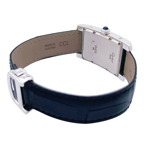Montre Cartier, "Tank Américaine", or blanc. 58 Facettes 32374