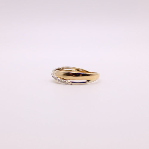 Bague Alliance or jaune et diamants 58 Facettes