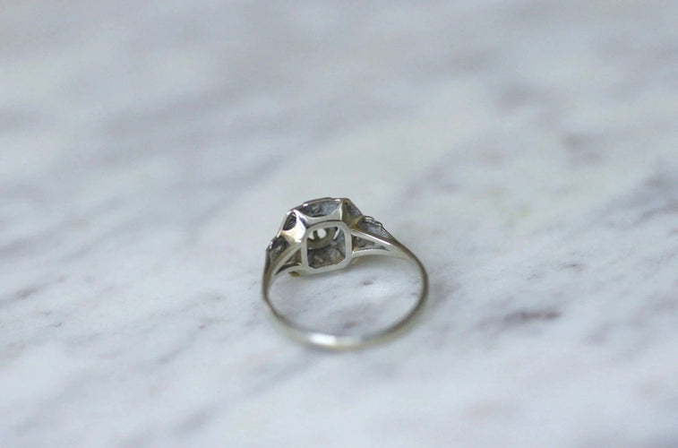 Bague Bague Hexagonale Art Déco Diamants 58 Facettes
