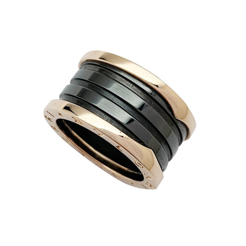 Bague 53 Bague Bulgari, "B.Zero1", or rose et céramique. 58 Facettes 30729