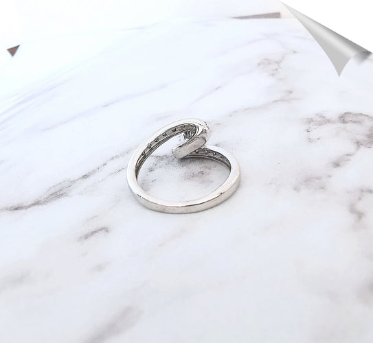 Bague 55 Bague en or blanc, diamants 58 Facettes AA 1556