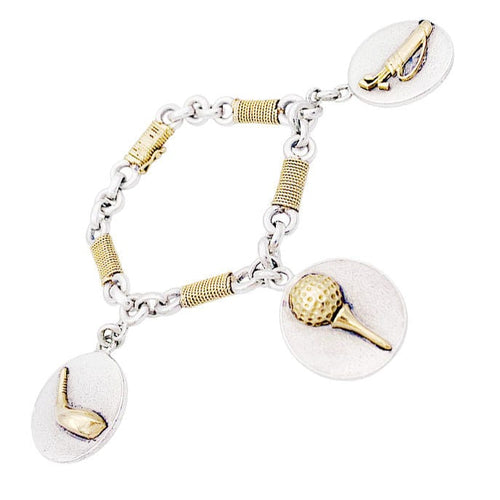 Bracelet Bracelet vintage Hermès, "Golf", or et argent. 58 Facettes 32780