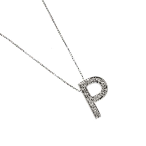 Collier Collier pendentif initiale P diamants 58 Facettes 27844