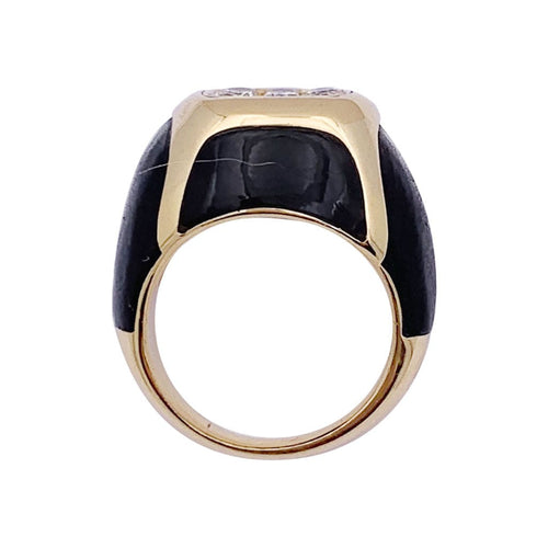 Bague 52 Bague Boucheron, "Chevalière", or jaune, bois et diamants. 58 Facettes 33173