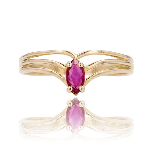 Bague 56 Bague d'occasion rubis 3 anneaux 58 Facettes CV85