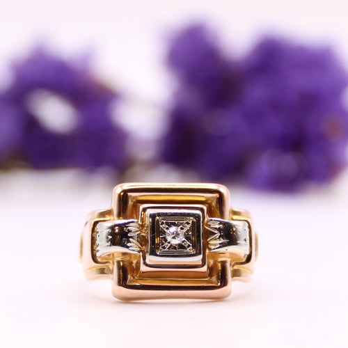 Bague Bague Tank Ajourée et diamant 58 Facettes