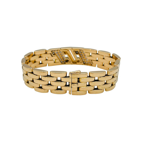 Bracelet Bracelet Cartier maille panthère en or jaune et diamants. 58 Facettes 31343