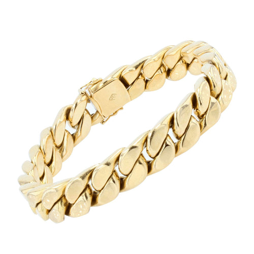 Bracelet Bracelet gourmette plate en or jaune 58 Facettes 21-698