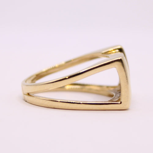 Bague Bague large or jaune et pavage de diamants 58 Facettes