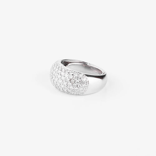 Bague Bague jonc en or gris pavée de diamants 58 Facettes