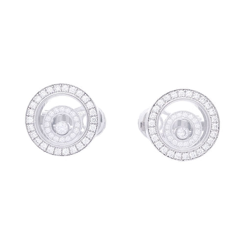 Boucles d'oreilles Boucles d'oreilles Chopard "Happy Spirit" or blanc, diamants. 58 Facettes 33526