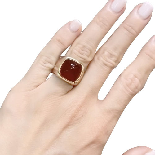 Bague 52 Bague Fred, "Pain de Sucre", deux ors, cornaline. 58 Facettes 32760