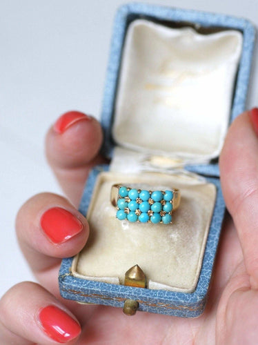Bague chevalière vintage turquoises 58 Facettes