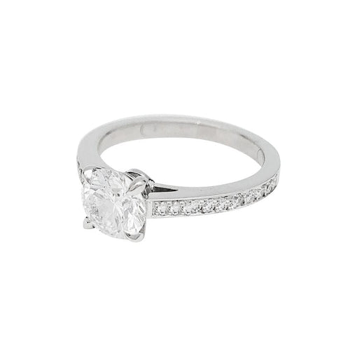 Bague Bague solitaire accompagné 1.04 ct, or blanc. 58 Facettes 30717