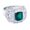 Bague 50 Bague Art Déco en platine, émeraude et diamants. 58 Facettes 32364