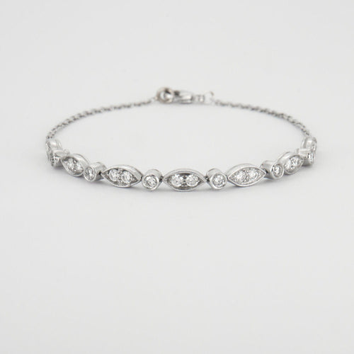 Bracelet Bracelet or blanc diamants 58 Facettes