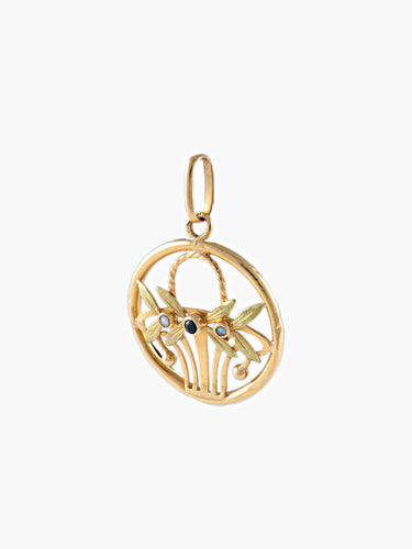 Pendentif Pendentif Corbeille de fruits Art Nouveau 58 Facettes