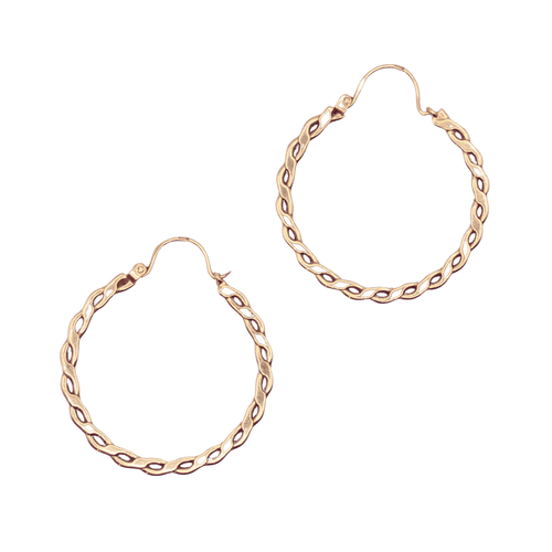 Boucles d'oreilles Créoles or jaune torsadées 58 Facettes