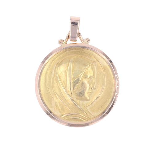 Pendentif Médaille Vierge Marie sur or jaune et rose 58 Facettes 16-214A