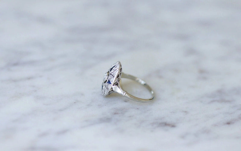 Bague Bague Art Deco en Or blanc & diamants 58 Facettes