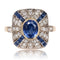 Bague 59 Bague saphirs diamants coussin 58 Facettes 23-364