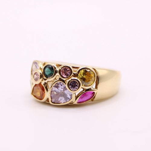 Bague Bague Moderne or jaune, pierres fines 58 Facettes