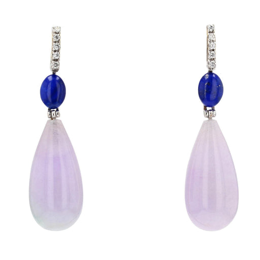 Boucles d'oreilles Boucles d'oreilles jade violet lapis lazuli et diamants 58 Facettes 22-196