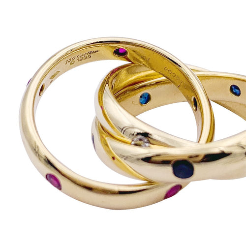 Bague 51 Bague Cartier, "Constellation", or jaune, gemmes de couleur. 58 Facettes 33212