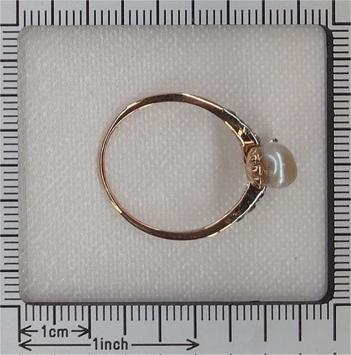 Bague 58 Bague Toi & Moi diamants et perle 58 Facettes 22327-0067