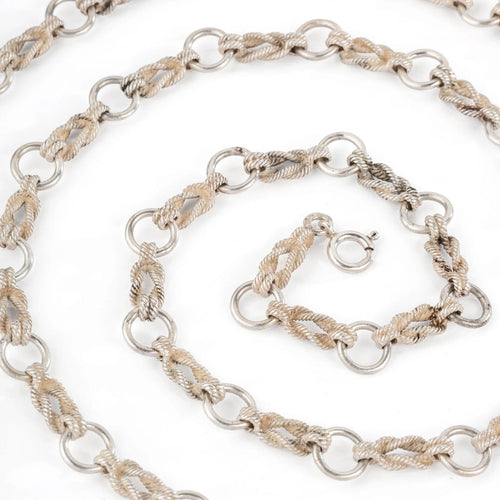 Collier Hermès - Sautoir "Audierne" Argent 58 Facettes 1