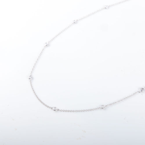 Collier Collier Or blanc 10 diamants 58 Facettes 8393