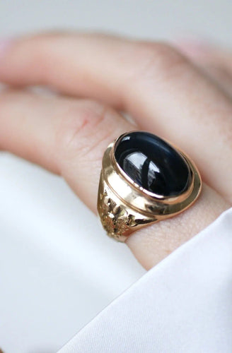 Bague 59 Bague Chevalière Saphir  cabochon 15 Ct 58 Facettes