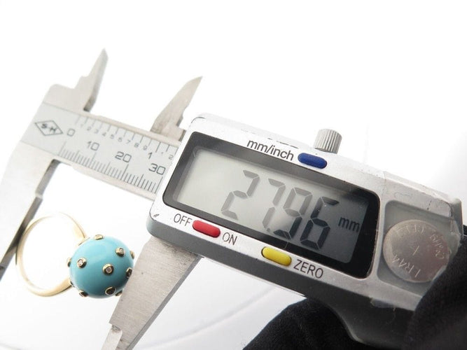 Bague 54 bague VICTORIA CASAL tac tac t54 or jaune pierre turquoise diamants 58 Facettes 253613